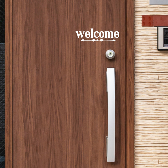 【 Welcome 】ステッカー 真鍮風 玄関シール ドア ウェルカム　シール 6枚目の画像
