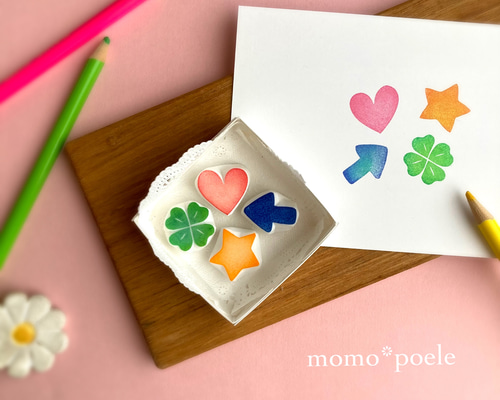 手書き風✏️シンプルマークはんこセット【ハート・星・矢印