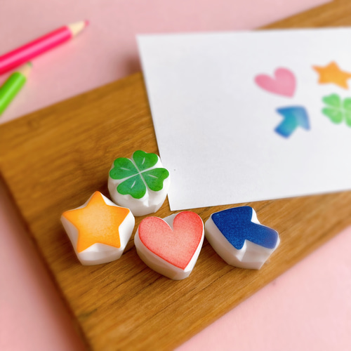 手書き風✏️シンプルマークはんこセット【ハート・星・矢印