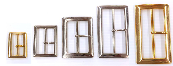 金属製ベルトバックル ベルト巾約3㎝ゴールド／4㎝シルバー／5