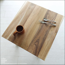チーク無垢材 サイドテーブルQuad カフェテーブル コーヒーテーブル 無垢材テーブル ナチュラル 世界三大銘木 5枚目の画像