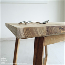 チーク無垢材 サイドテーブルQuad カフェテーブル コーヒーテーブル 無垢材テーブル ナチュラル 世界三大銘木 4枚目の画像
