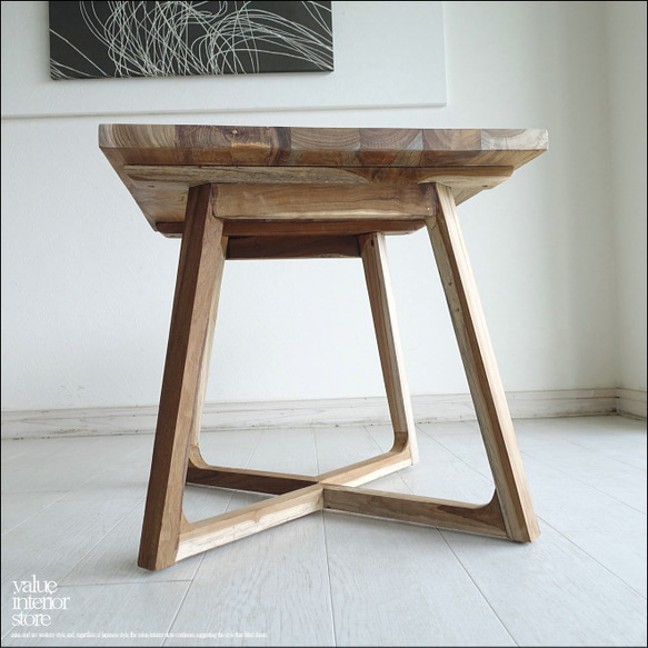 チーク無垢材 サイドテーブルQuad カフェテーブル コーヒーテーブル