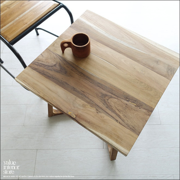 チーク無垢材 サイドテーブルQuad カフェテーブル コーヒーテーブル 無垢材テーブル ナチュラル 世界三大銘木 7枚目の画像