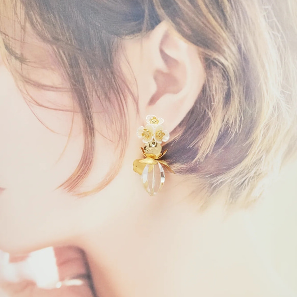 Charlotte－short－/Earrings or Earrings－/Pearl·Glass cut beads·Cry 第6張的照片