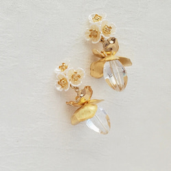 Charlotte－short－/Earrings or Earrings－/Pearl·Glass cut beads·Cry 第4張的照片