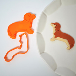 【小さめ】2色で作るミニチュアダックス　クッキー型 1枚目の画像