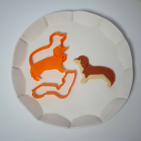 【小さめ】2色で作るミニチュアダックス　クッキー型 11枚目の画像