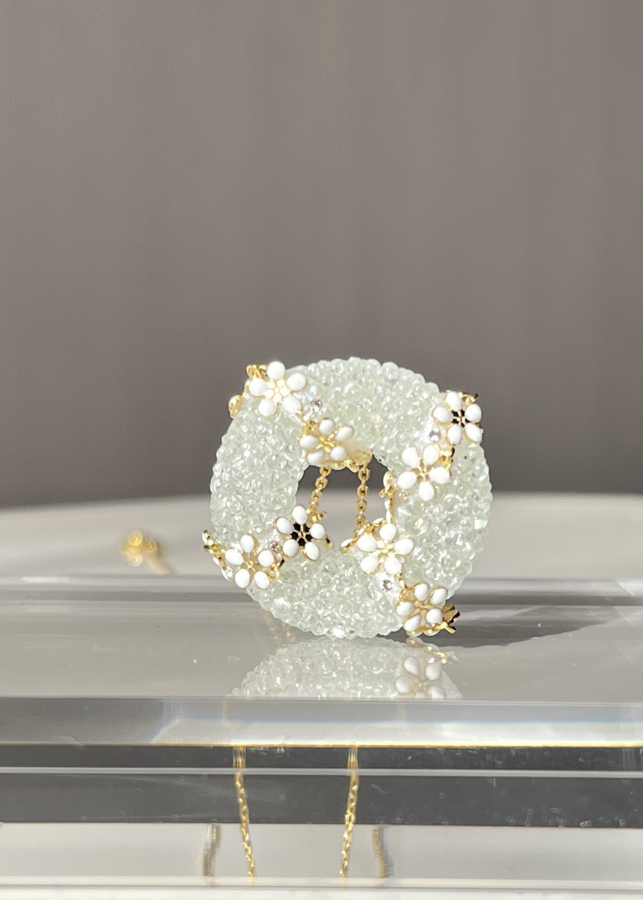 ガラスが香る♡アロマクリスタル華リースネックレス♡（アロマオイル付き） 11,880円