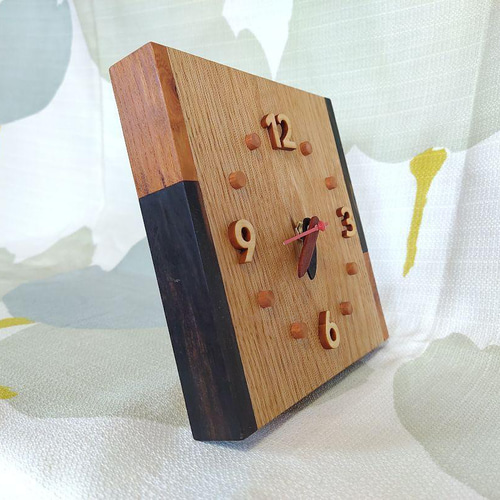 置き時計　木製時計　置時計　無垢時計　けやき　タモ　黒柿　桧　絹　天然石 置き時計 木製時計 置時計 無垢時計 けやき タモ 黒柿 桧 絹 天然石