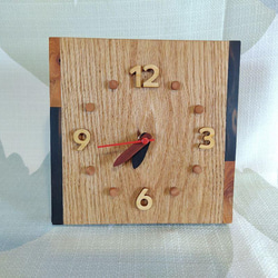 置き時計 レッドオーク 黒柿 けやき 木製時計 置時計 掛け時計
