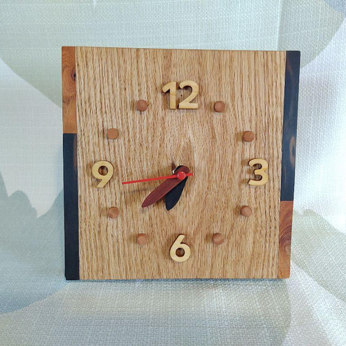 置き時計 レッドオーク 黒柿 けやき 木製時計 置時計 掛け時計