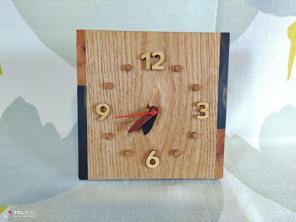 置き時計 レッドオーク 黒柿 けやき 木製時計 置時計 掛け時計