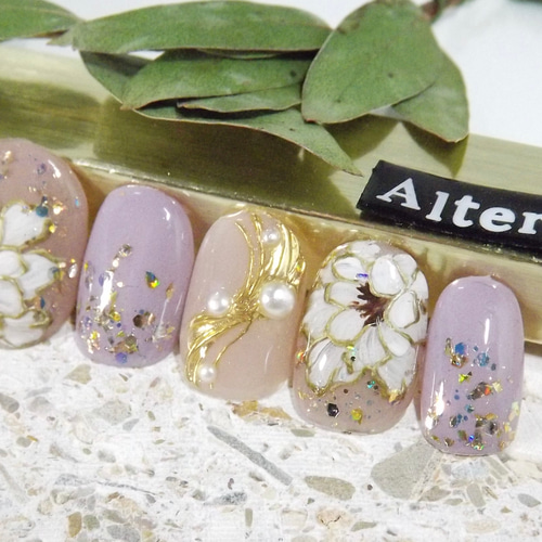 牡丹、和柄、結婚式、成人式、ネイル ネイルチップ（つけ爪） Regulus