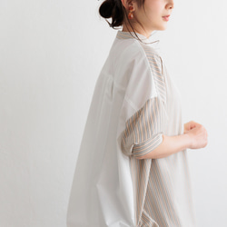 【全３色】オシャレ度UP！大人気シャツ ドロストスリットバイカラーシャツ 23134 14枚目の画像