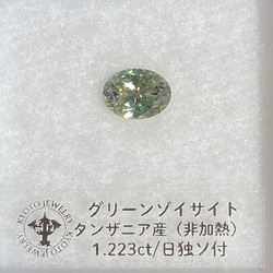 グリーンゾイサイト ルース 1.223ct タンザニア産 日独ソーティング付き 非加熱 18枚目の画像