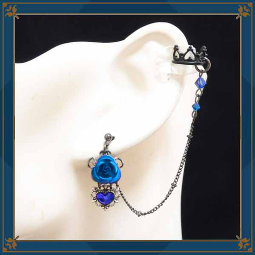 青　花　ボタン　アクセサリー　バラ　ヴィンテージ　フラメンコ　ピアス　イヤリング 3e032d991564179d134368ab217592