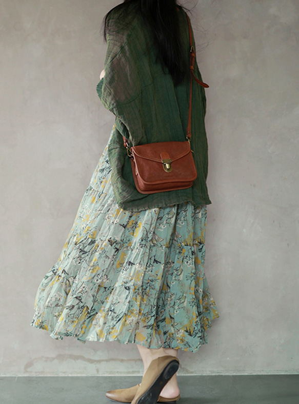 夏の花柄スカート　ギャザースカート 　ロングスカート 11枚目の画像