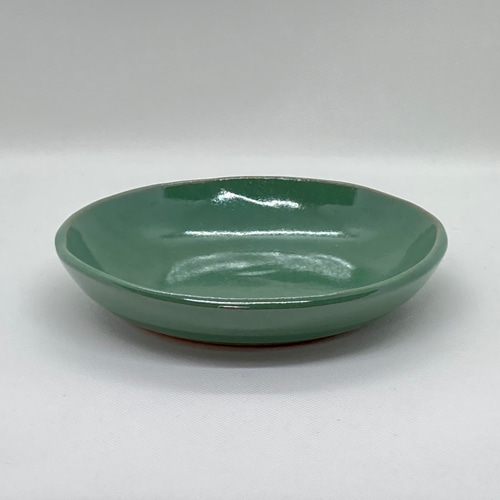 矢板緑　プレート　深皿　皿 皿・プレート 〜味わいのある深緑色〜（中・16cm） 中皿 きなつき kina
