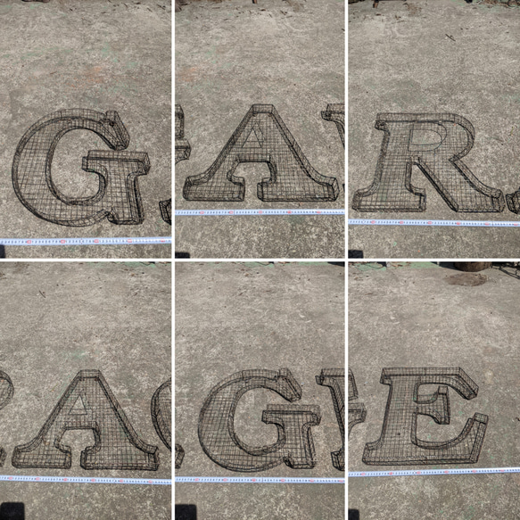 アルファベット看板  ガレージ 壁掛け看板  立体式 大型看板  GARAGE サイン  #店舗什器  #ガレージ雑貨 3枚目の画像