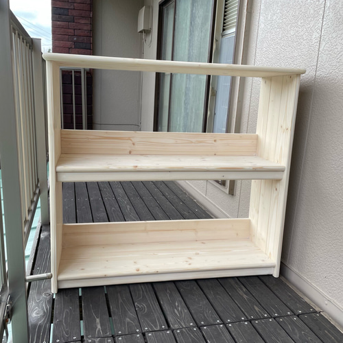 幅広 ホワイト（ワトコオイル）ワイドDEセット おもちゃ棚 絵本棚