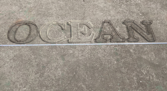 アルファベット看板  オーシャン 壁掛け看板  立体式 大型看板  OCEAN サイン  #店舗什器  #海が見える 2枚目の画像