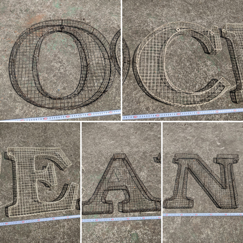 アルファベット看板 オーシャン 壁掛け看板 立体式 大型看板 OCEAN  