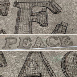 アルファベット看板  ピース 壁掛け看板  立体式 大型看板  PEACE サイン  #店舗什器  #ガレージ雑貨 1枚目の画像
