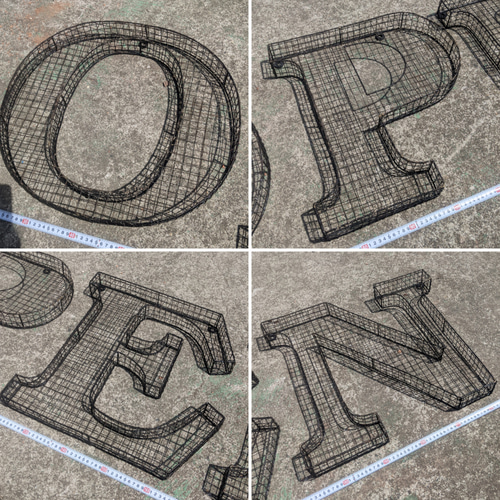 アルファベット看板 オープン 壁掛け看板 立体式 大型看板 OPEN