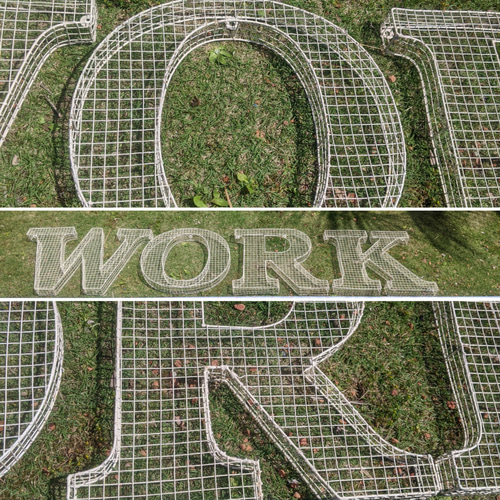 アルファベット看板 ワーク 壁掛け看板 立体式 大型看板 WORK サイン