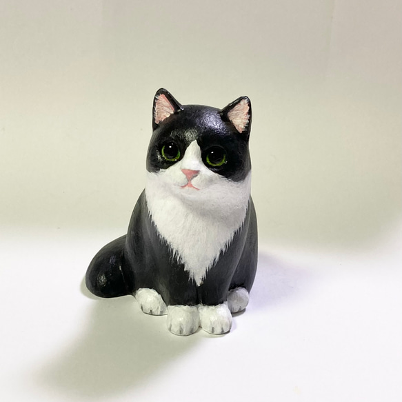 白黒ハチワレ猫の置物 その他インテリア雑貨 猫ハウス 通販
