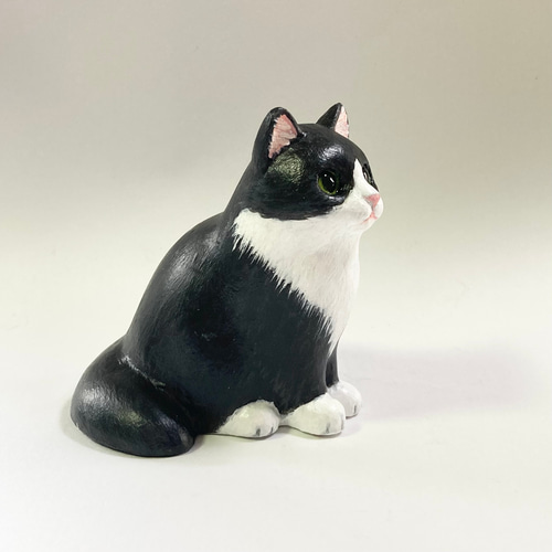 白黒ハチワレ猫の置物 その他インテリア雑貨 猫ハウス 通販 白黒ハチワレ猫の置物 その他インテリア雑貨 猫ハウス 通販