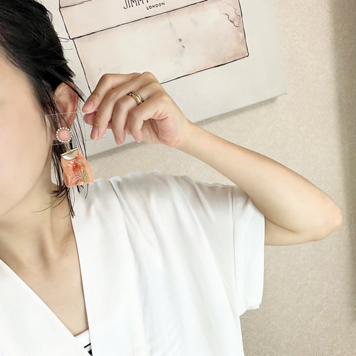 レジン イヤリング クリア リボン abc-craft_abcac-33-1