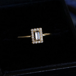 【Sterling Silver925】Art Deco Rectangle Pave CZ Ring 7枚目の画像