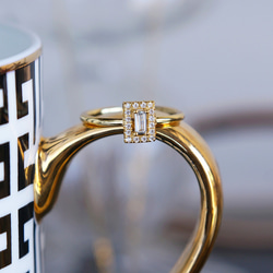 【Sterling Silver925】Art Deco Rectangle Pave CZ Ring 11枚目の画像