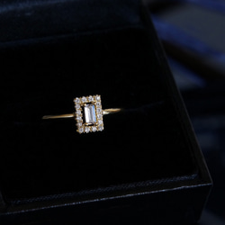 【Sterling Silver925】Art Deco Rectangle Pave CZ Ring 6枚目の画像