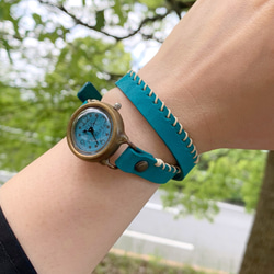 手工手錶 Via Flaminia (藍&amp;藍雙繞帶) 第1張的照片
