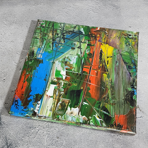 アクリル画。 ひろ・あおき 作 「盤012 」 アクリル/キャンバス S3 27.3x27