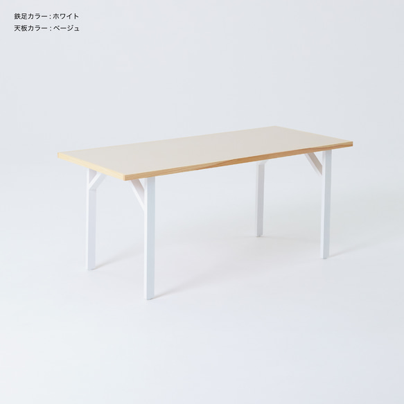 選べるカラーテーブル ダイニングテーブル サイズオーダー無料【鉄脚フレームY】ホワイト ブラック ネイビー 7枚目の画像