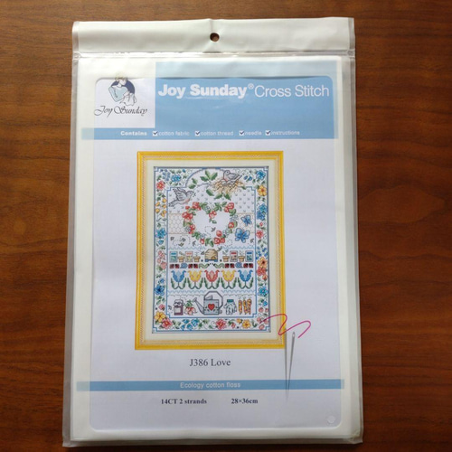 送料無料】☆ラブパターン／14ct☆クロスステッチ刺繍キット