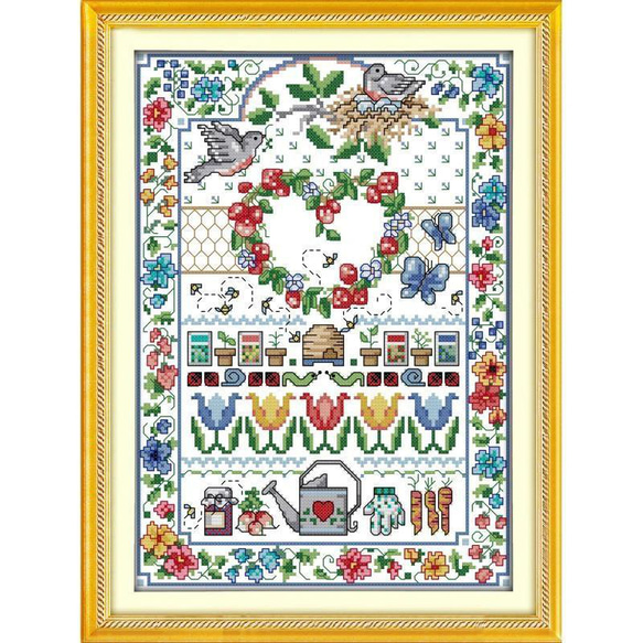 クロスステッチ　パターン8枚付き 送料無料】☆ラブパターン／14ct☆クロスステッチ刺繍キット キット