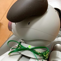 aibo　首輪　水引製【サファイアの夜】ヘアバンド　アイボ　ブルー　ブラック 10枚目の画像