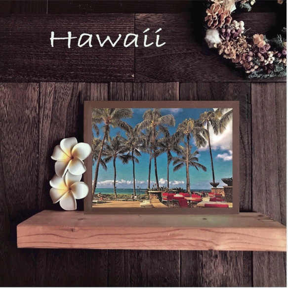 南国の風景画 送料無料】南国の風景☆HAWAII No.547 フレーム付 A4サイズ