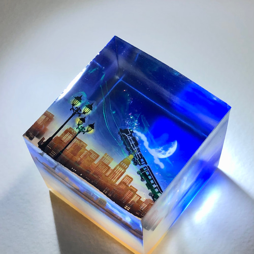 幻想レジン-銀河鉄道(大きいサイズ) 雲/星/月/海/プレゼント その他