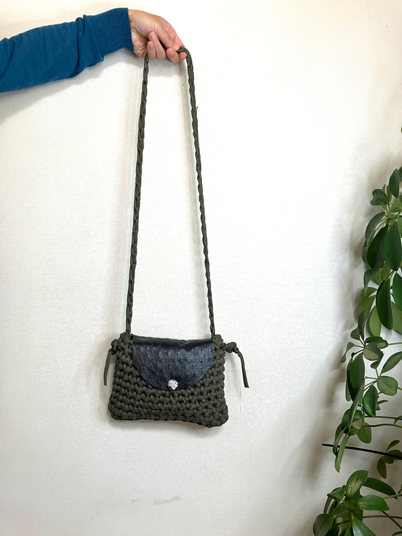 手編み横掛けバッグ　オリジナルデザイン 16枚目の画像