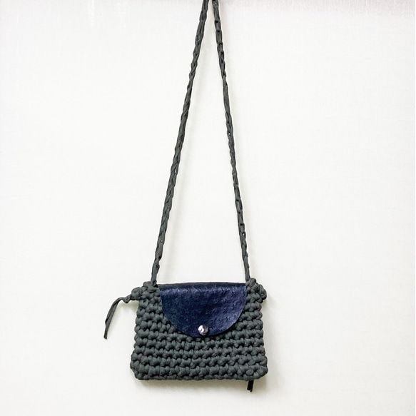 手編み横掛けバッグ　オリジナルデザイン 4枚目の画像