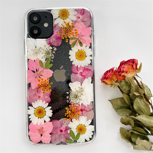 千鳥草＆紫陽花』iPhone14Pro/SE/Xperia10IV/GALAXYS23 スマホリング