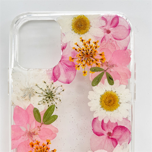 千鳥草＆紫陽花』iPhone14Pro/SE/Xperia10IV/GALAXYS23 スマホリング