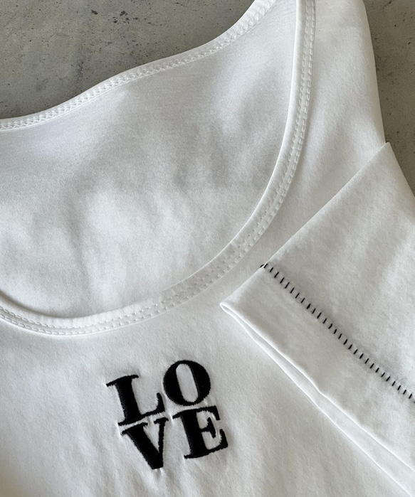 LOVE 刺繍Tシャツ（ホワイト・ライトグレー・ブラック） 14枚目の画像