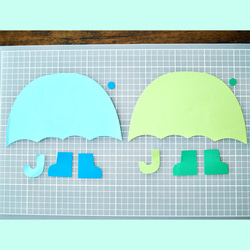 ［10セット］梅雨　6月　6月壁面　傘　雨　かっぱ　壁面製作　製作キット　壁面　保育　幼稚園　製作　長靴 4枚目の画像